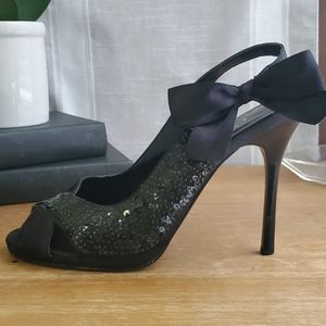 ♡Black Sequin Slingbacks♡